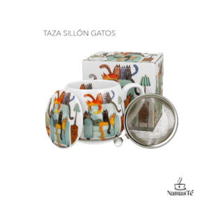 Taza sillón gatos, NamasTé Infusiones Badalona