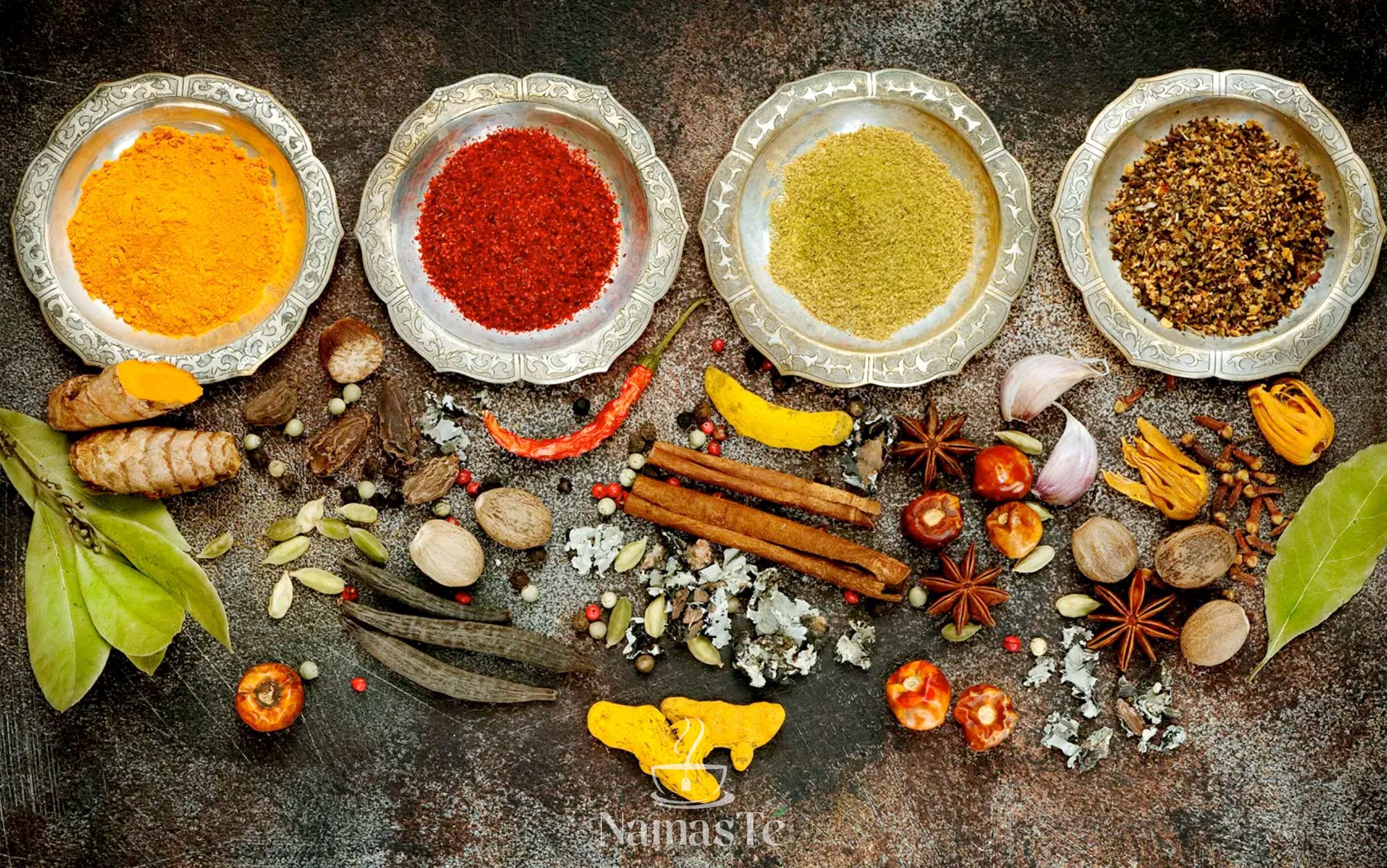 Mezclas hierbas medicinales método Ayurveda