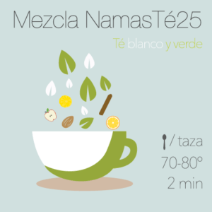 Mezcla de té verde y te blanco NamasTé 25 Años