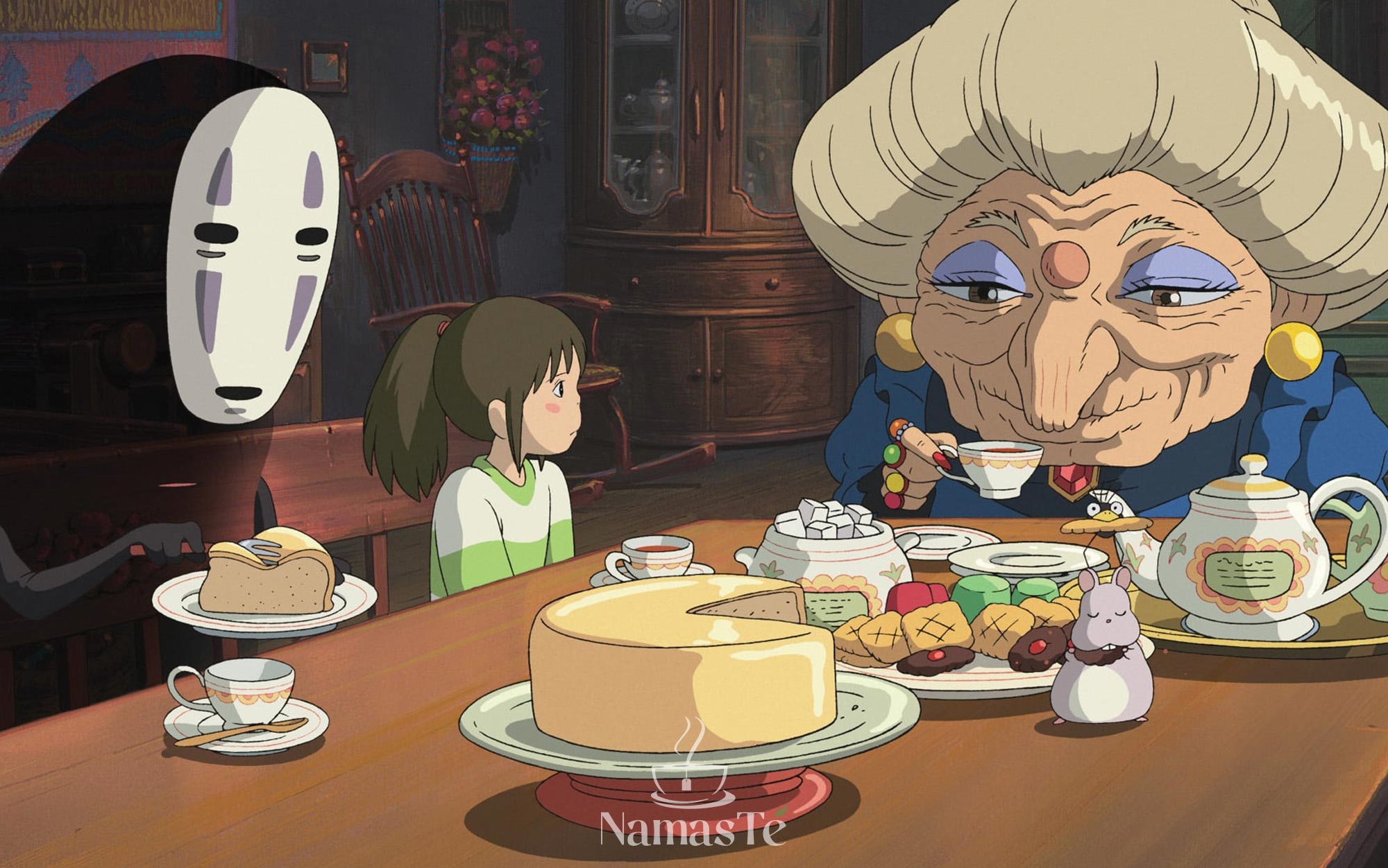 El Viaje de Chihiro escena de Té con Yubaba