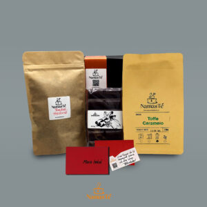 100g Rooibos Hedoné + 250g Café Toffe Caramelo + tableta  chocolate jengibre