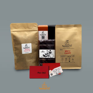 100g Rooibos Hedoné + 250g Café Miel Canela + tableta chocolate canela